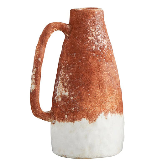 Rust and White Pitcher Vase
