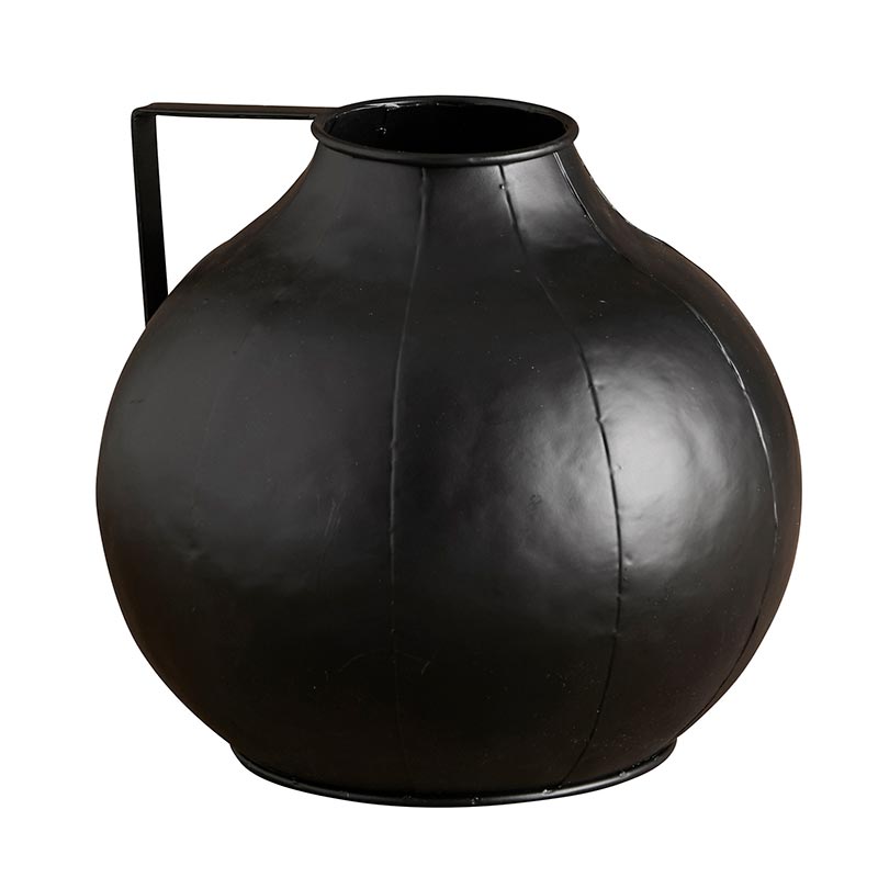 Taylor Black Ball Vase with Handle