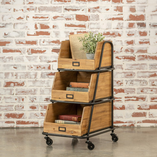 Wood and Metal Stacking Bins