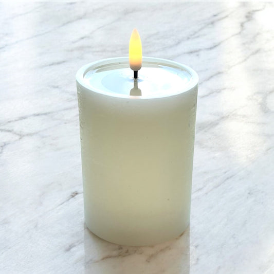 Textured "Melting" Led Flameless Candle-  3" x 4"