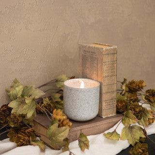 3D FLAME BLACK SPECKLED CERAMIC CANDLE - 3.75"