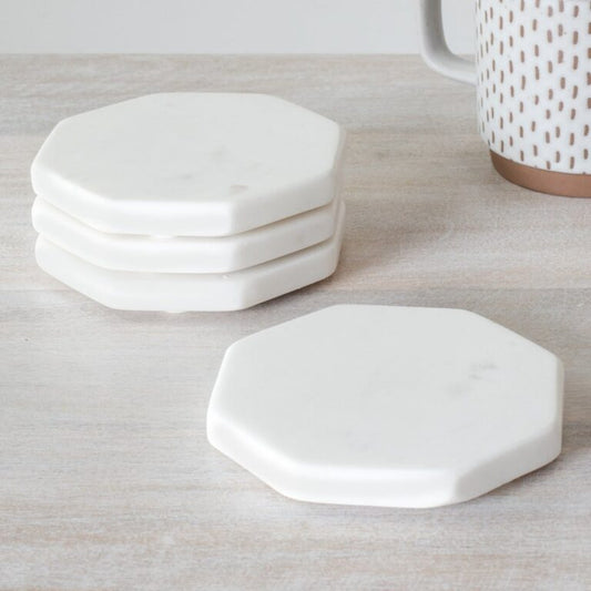Marble Octagon Coasters - Set of 4