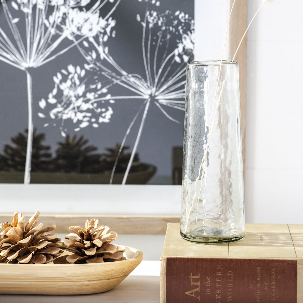 Hammered Glass Vase 6.3"