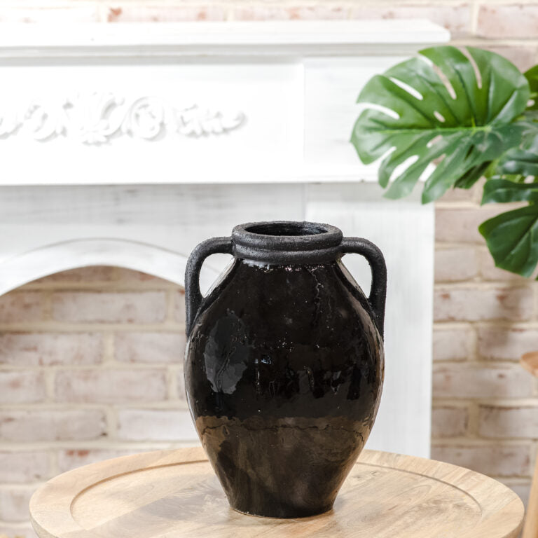 Molly Gloss Black Handled Vase