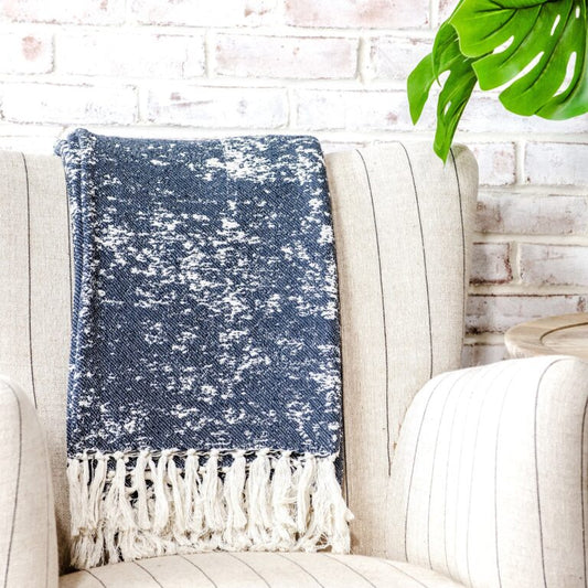 Navy Pattern Throw