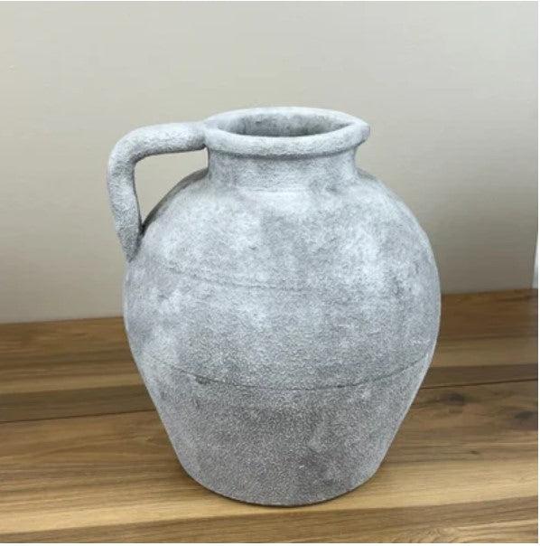 Grey Wash Ceramic Pitcher Vase