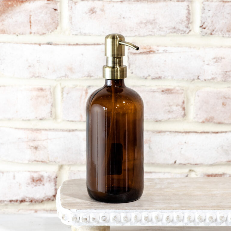 Amber Glass Soap Pump