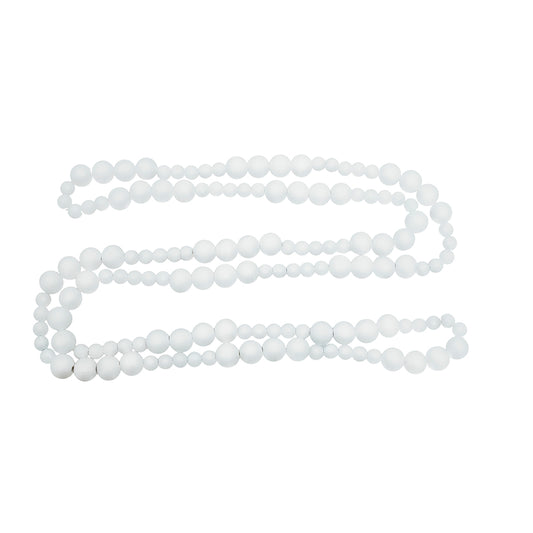 White Beaded Circle Garland