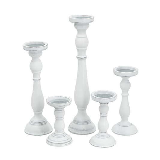 Cam White Candle Holder - Set of 5