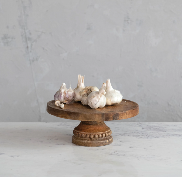 Brandon Wood Beaded Pedestal