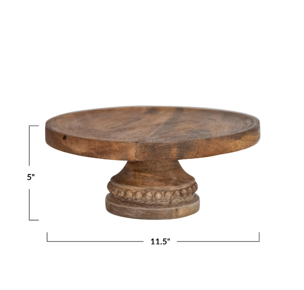 Brandon Wood Beaded Pedestal
