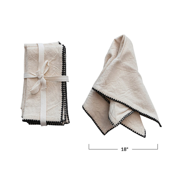 Scallop Stitching Cotton Napkin Set