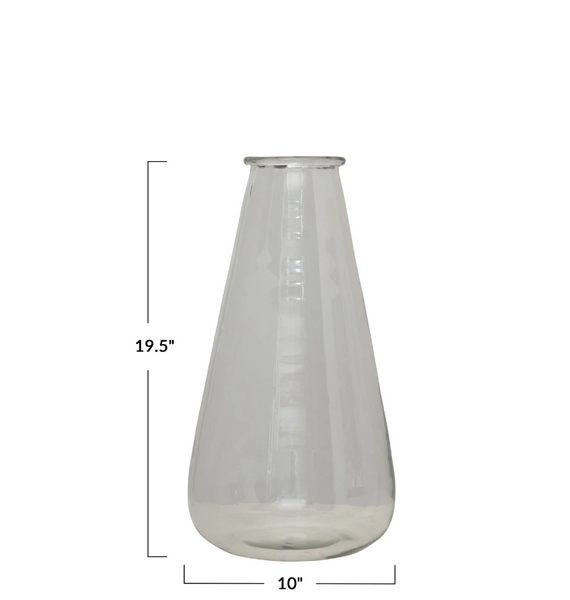 Scarlet Hand-Blown Vintage Reproduction Glass Vase