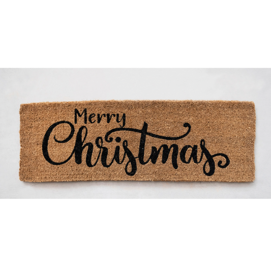 Natural Coir Double Doormat "Merry Christmas"