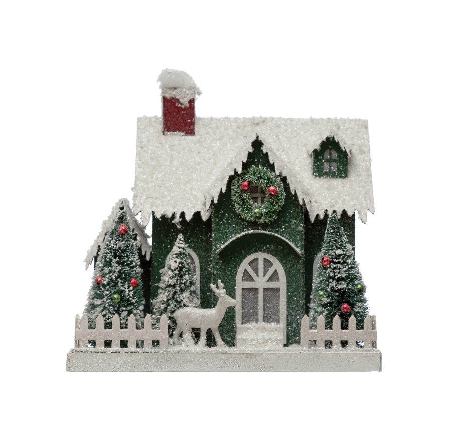 Paper House with Bottle Brush Trees