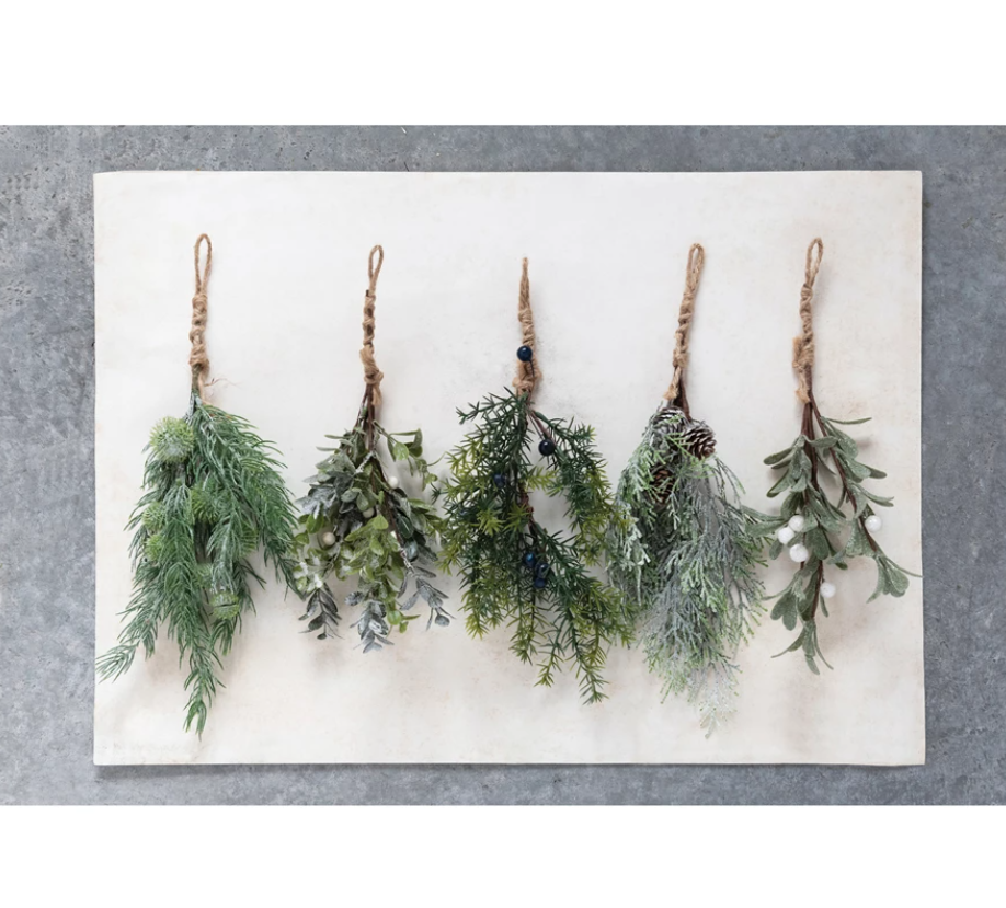Hanging Holiday Greenery Bunch - 5 Styles