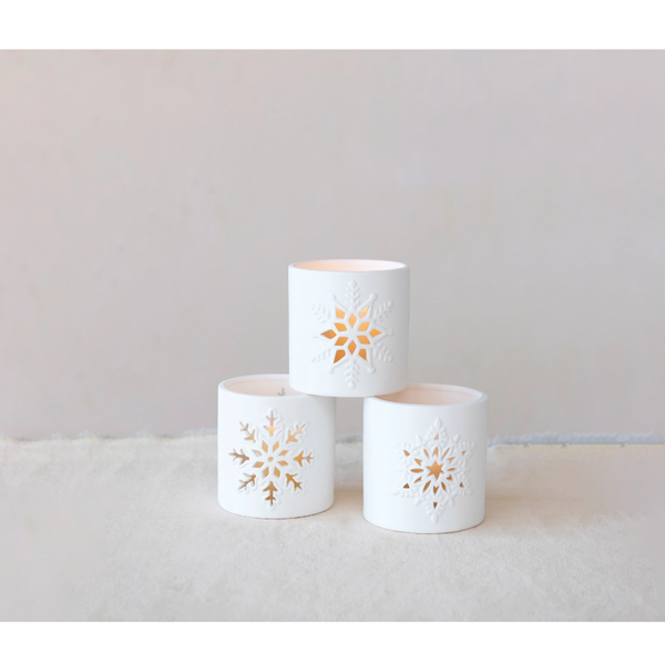 Tealight Holder with Snowflake Cut-Out