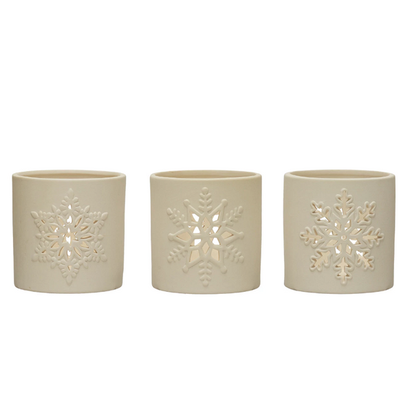 Tealight Holder with Snowflake Cut-Out