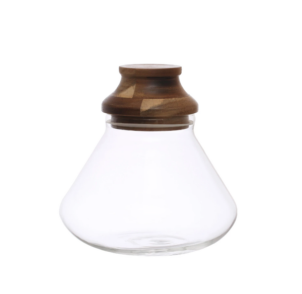 Quart Glass Jar w/ Acacia Wood Lid