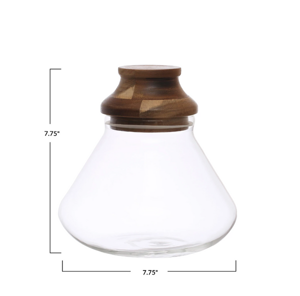 Quart Glass Jar w/ Acacia Wood Lid