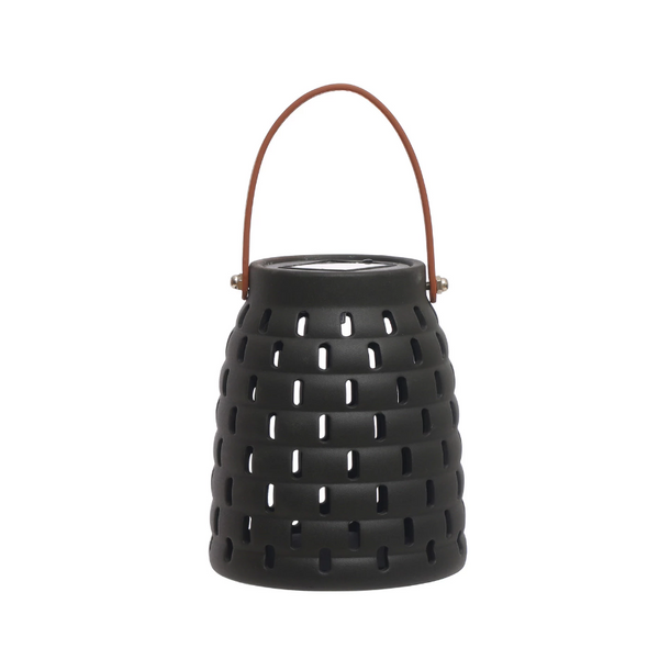 Black LED Solar Powered Waterproof Lantern