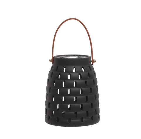 Black LED Solar Powered Waterproof Lantern