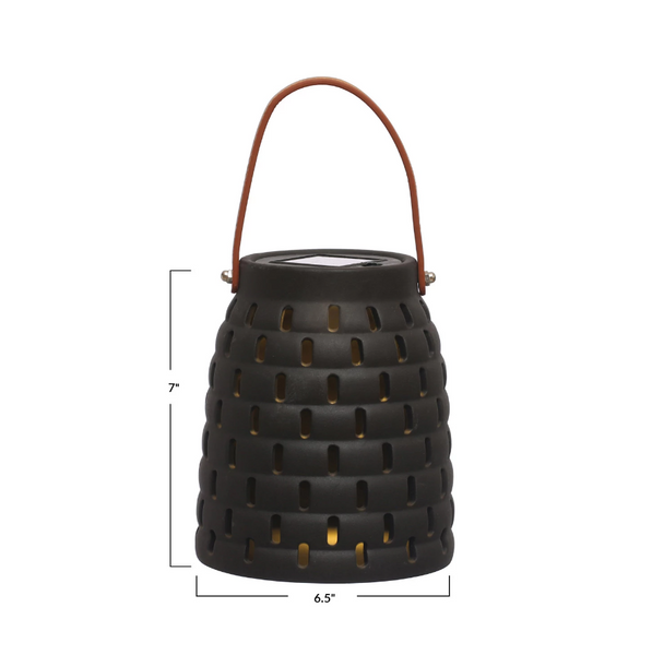 Black LED Solar Powered Waterproof Lantern