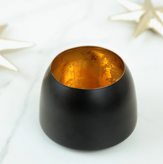 Matte Black Candle Holder- Small