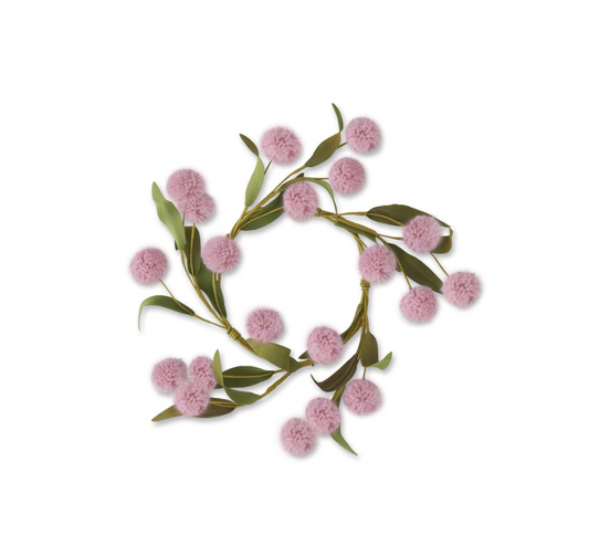 Purple Pom Pom Candle Ring