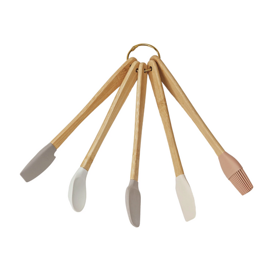 Wood and Silicone Mini Kitchen Utensils