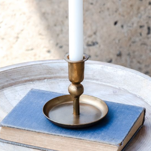 Mini Gold Plate Taper Candle Holder