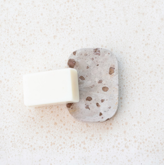 Buff Marble Soap Dish