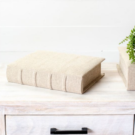 Beige Linen Storage Book