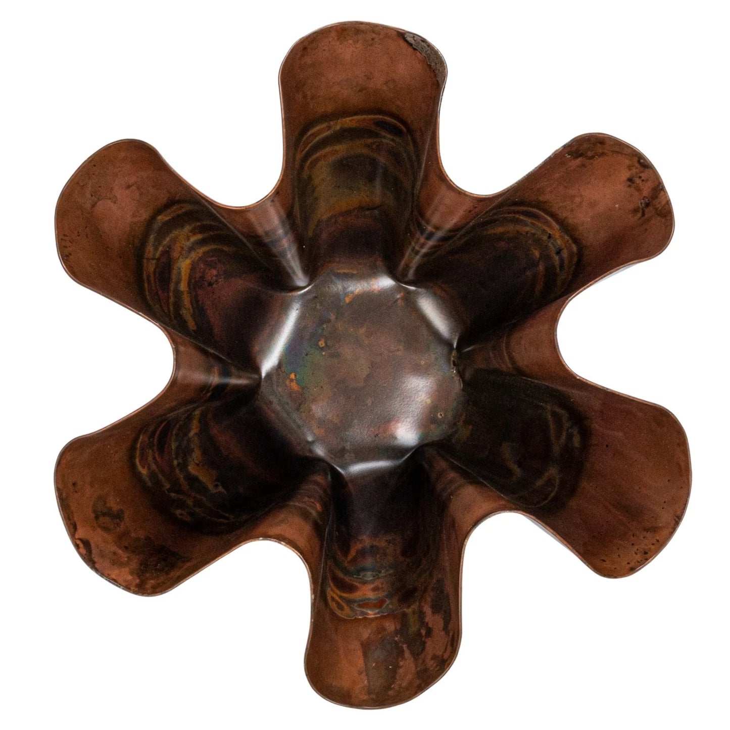 Metal Ruffled Bowl- Copper Finish