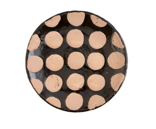 Black Dot Glazed Terracotta Platter