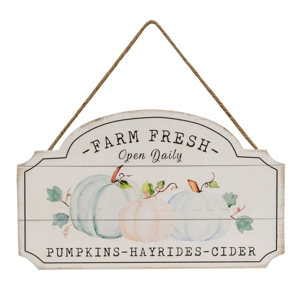 Farm Fresh Pumpkins, Hayrides, Cider Wood Sign