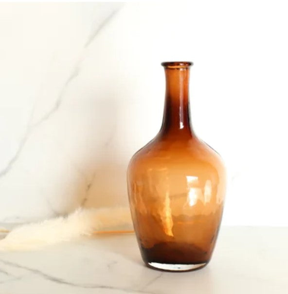Bottle Neck Amber Vase