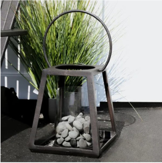 Oxidized Brass Lantern - Small