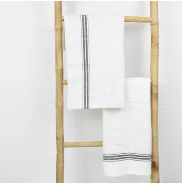White Stripe Towels - Set of 2