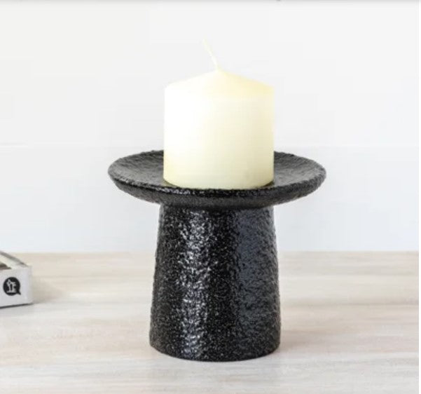 Stevie Black Candle Holder - Tall