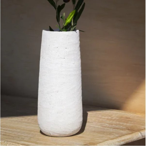 Kiera White Chalk Vase