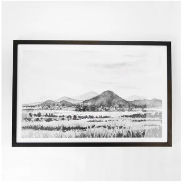 Black and White Hill Wall Print