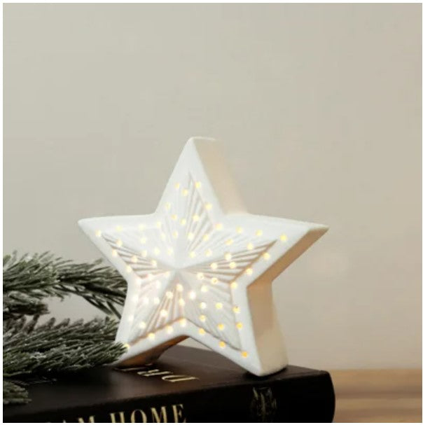 Lighted Ceramic Star - Small