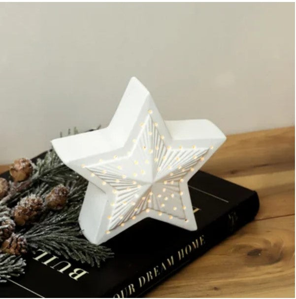 Lighted Ceramic Star - Medium