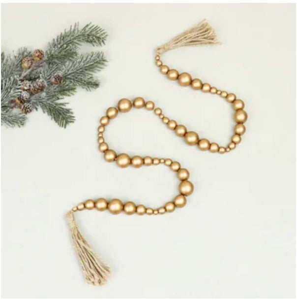 Gold Bead Garland with Tassels
