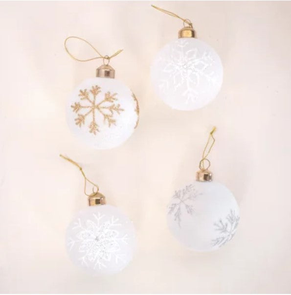Snowflake Glittered Ornament - 4 Styles