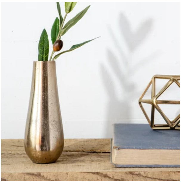 Skinny Antique Brass Mini Vase