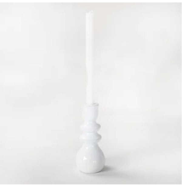 Gina White Taper Candle Holder