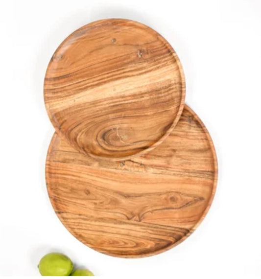 Finley Wood Round Tray - 2 Sizes