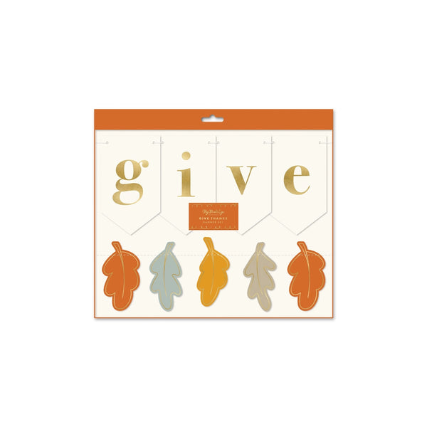 Give Thanks Leaves Banner Set